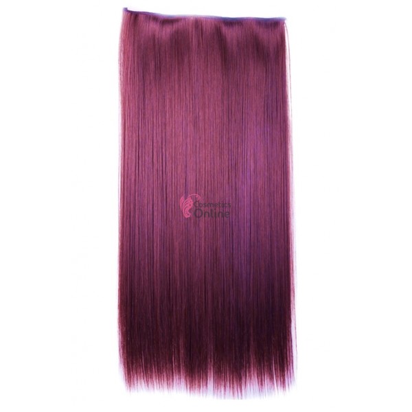 Extensie de par cu 5 Clips On delux dubla dreapta de 64 cm, Burgundy 9301118#